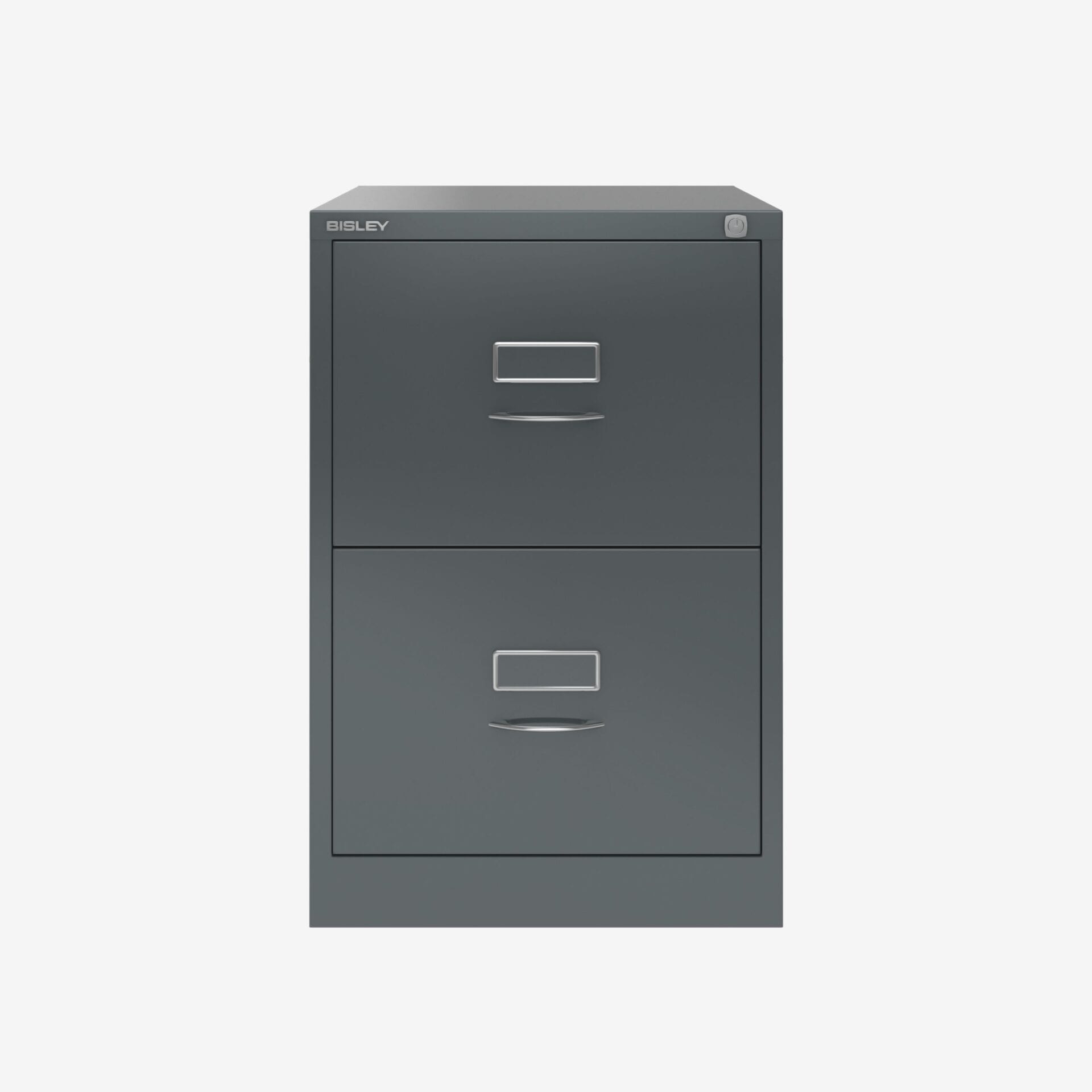 Bisley 2 Drawer Foolscap Filing Cabinet in Anthracite Grey | Shop Bisley Direct