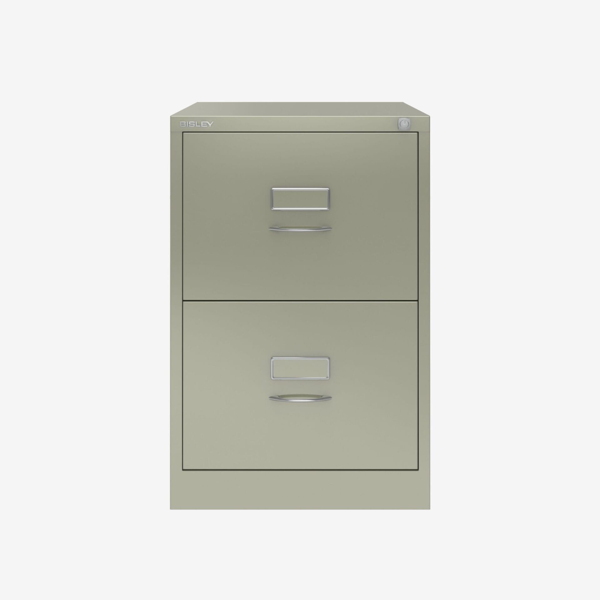 Bisley 2 Drawer Foolscap Filing Cabinet in Goose Grey | Shop Bisley Direct