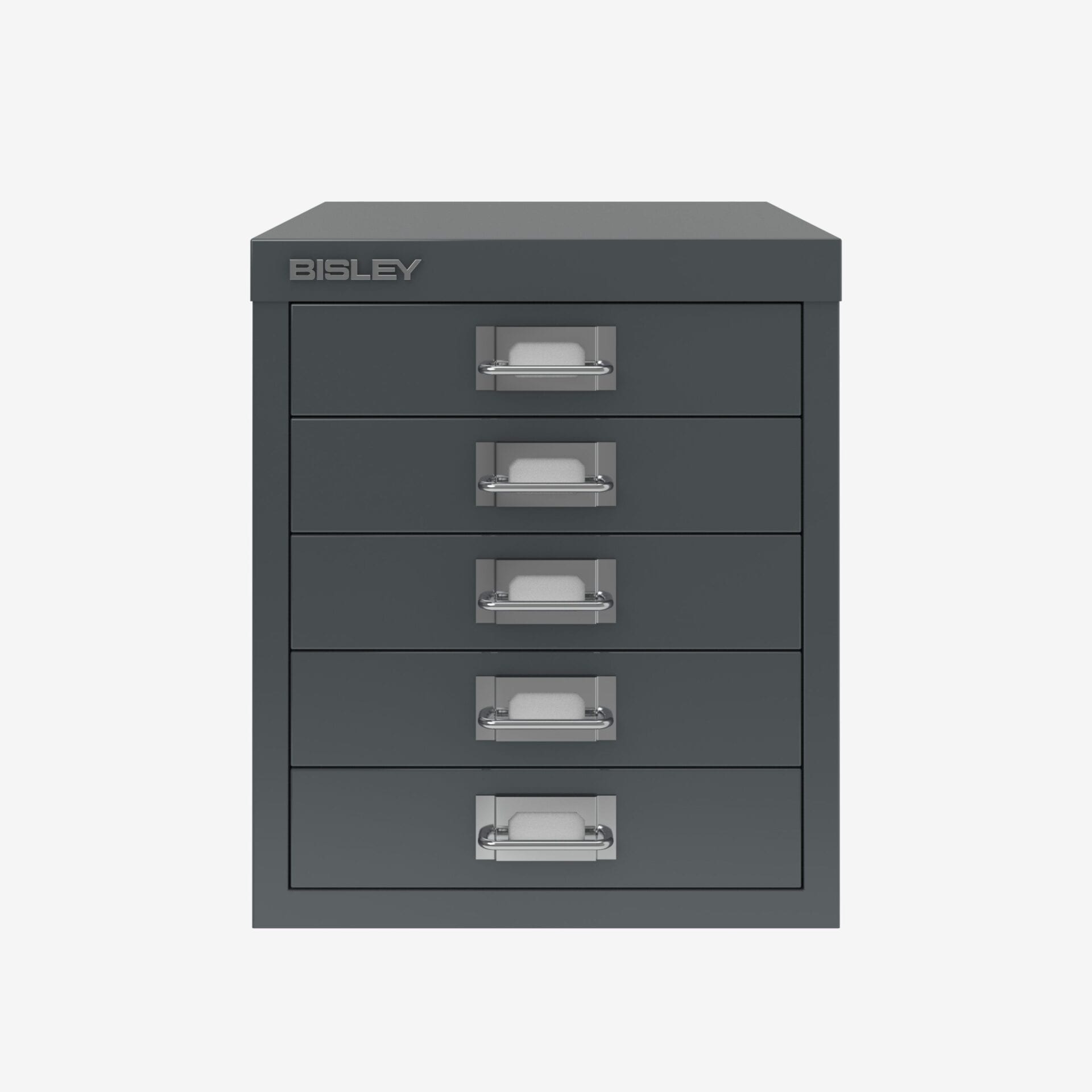 Bisley 5-Drawer Desktop MultiDrawer Steel Cabinet in Anthracite Grey | Bisley Direct