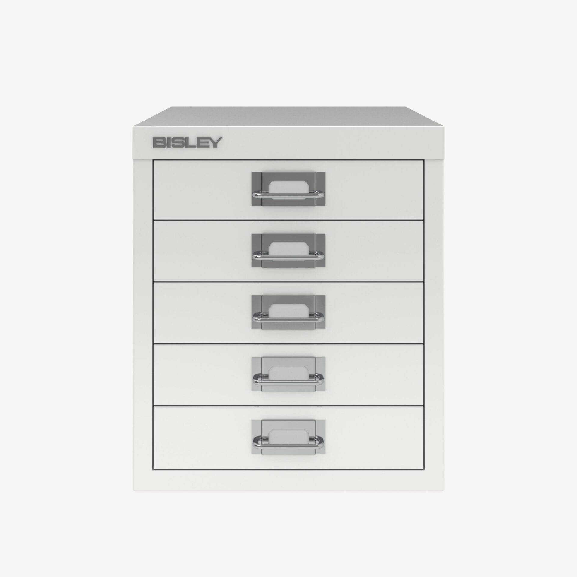 Bisley 5-Drawer Desktop MultiDrawer Steel Cabinet in Traffic White | Bisley Direct