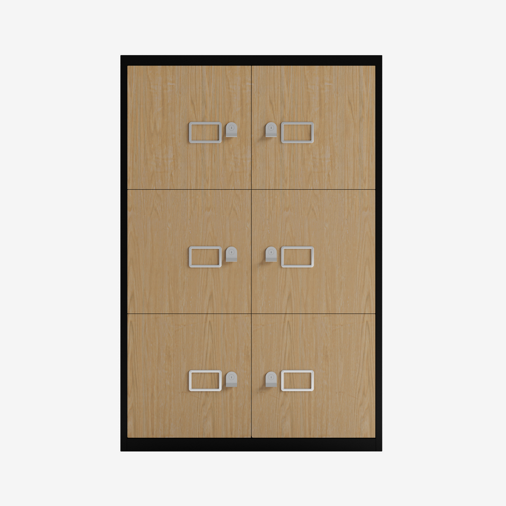 Laminate 6 Door Lateral File Cabinet in Black | 6 Door Storage Cabinet