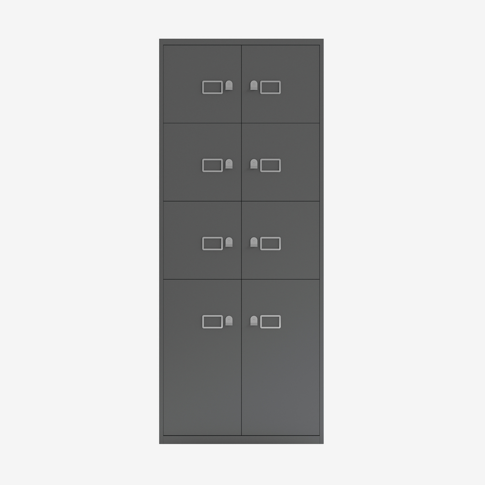 Large Metal Office Cabinet with 8 Doors in Anthracite Grey | Bisley Direct