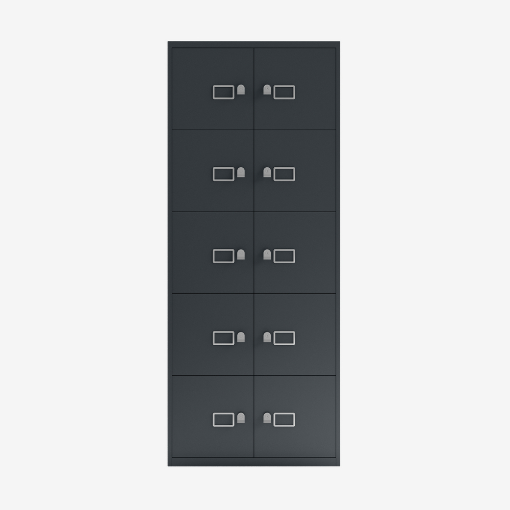 10 Door Storage Cabinet in Black | Large Metal Storage Cabinet