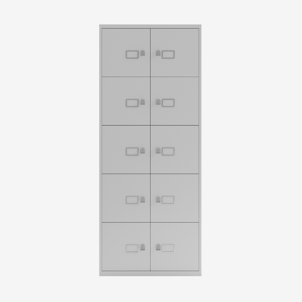 10 Door Storage Cabinet in Goose Grey | Large Metal Storage Cabinet