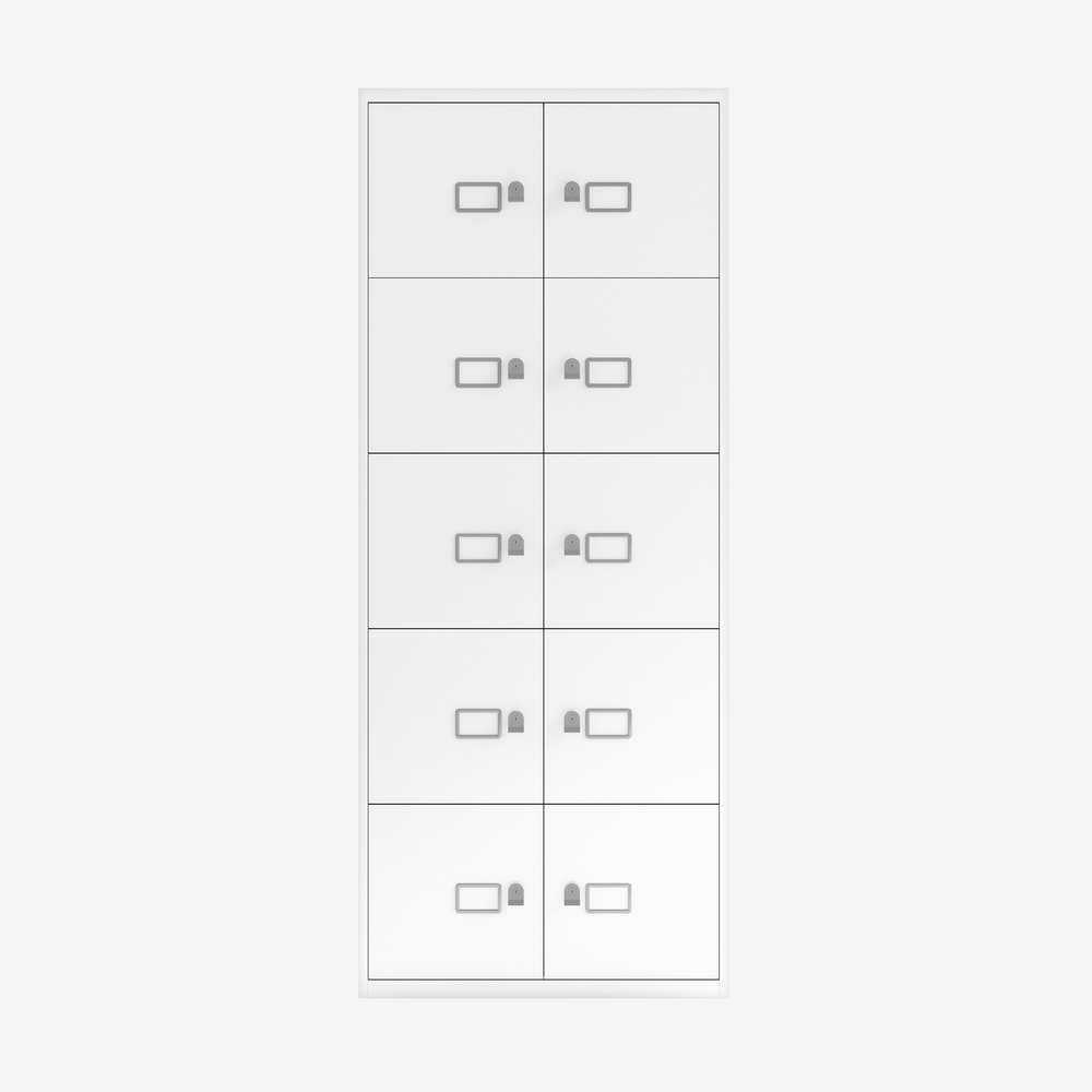 10 Door Storage Cabinet in Traffic White | Large Metal Storage Cabinet