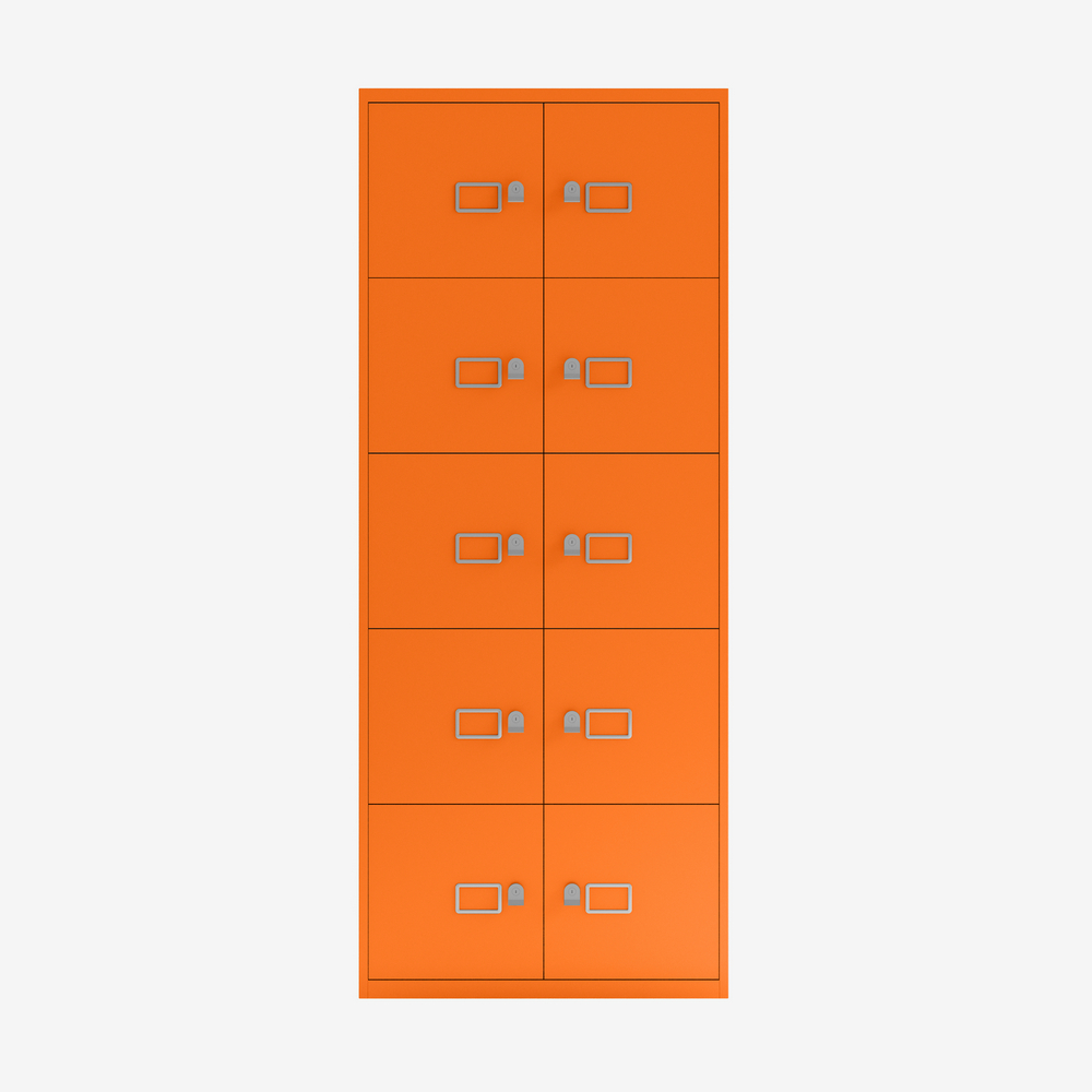 10 Door Storage Cabinet in Orange | Large Metal Storage Cabinet