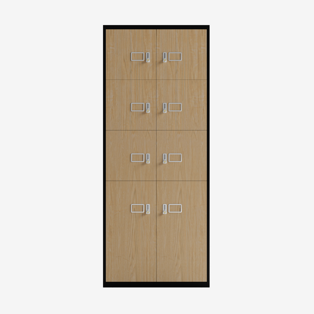 Laminate Wooden Office Cabinet with 8 Doors in Black | Bisley Lodge