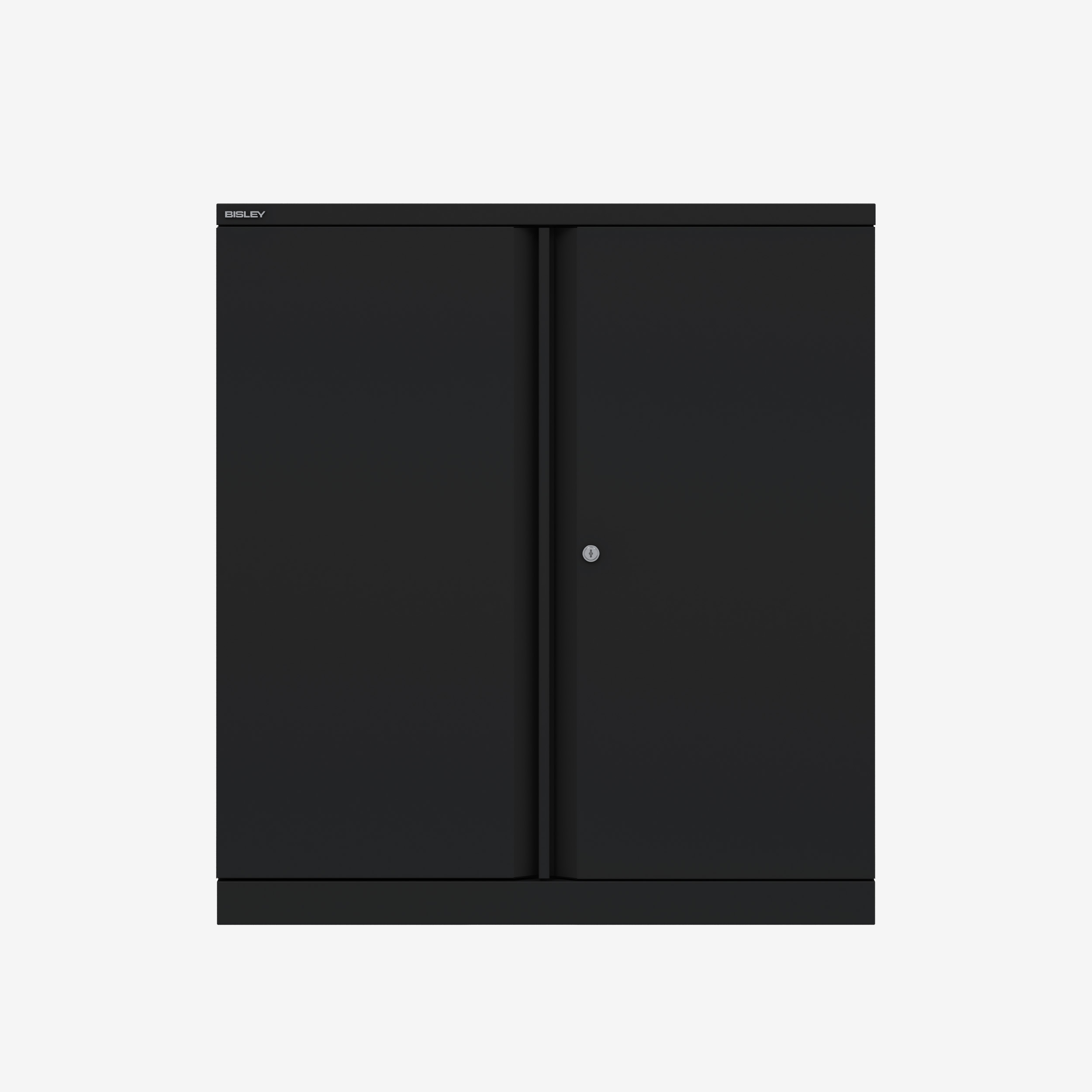 914MM Wide Metal Lockable Cupboard in Black | Bisley Direct