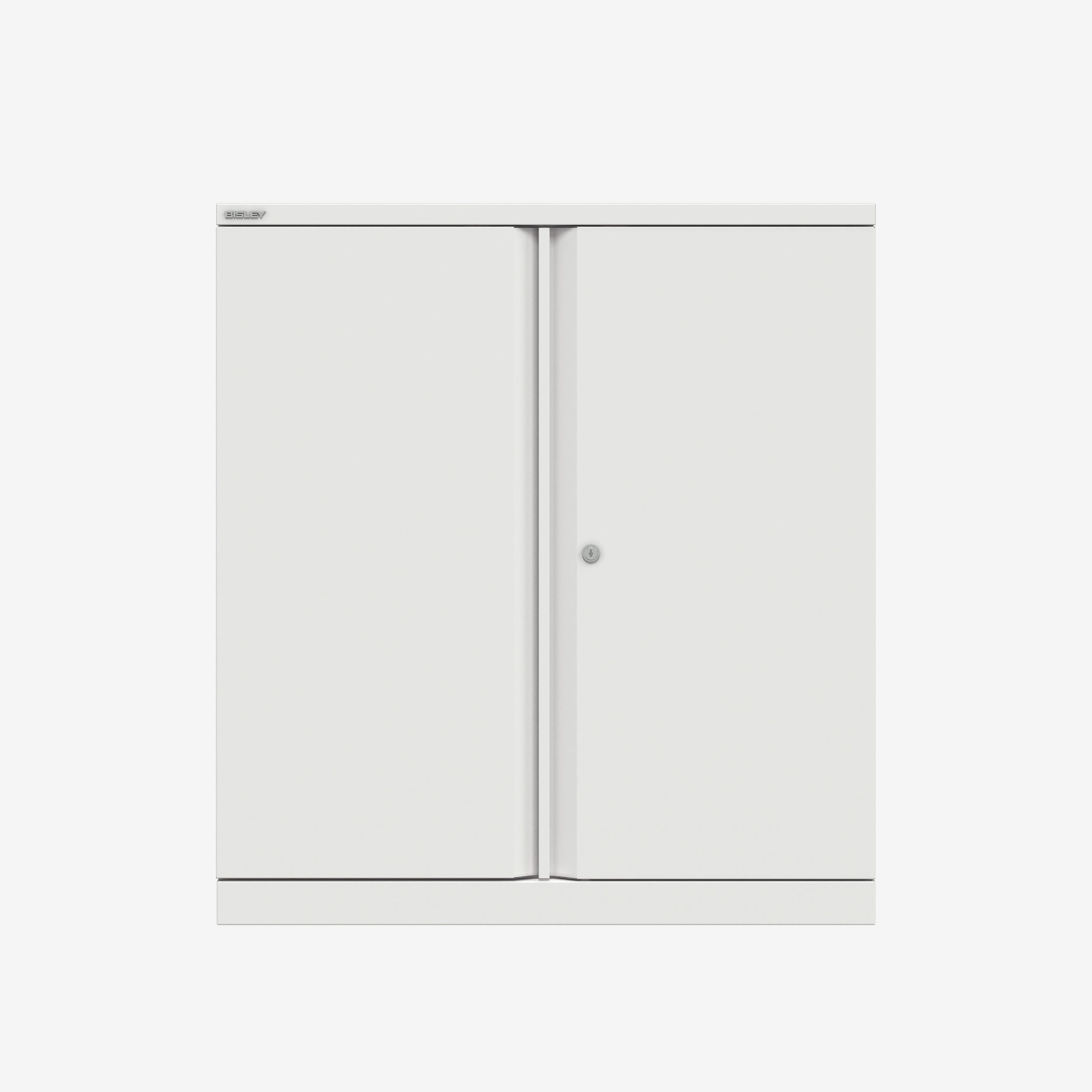 914MM Wide Metal Lockable Cupboard in Traffic White | Bisley Direct