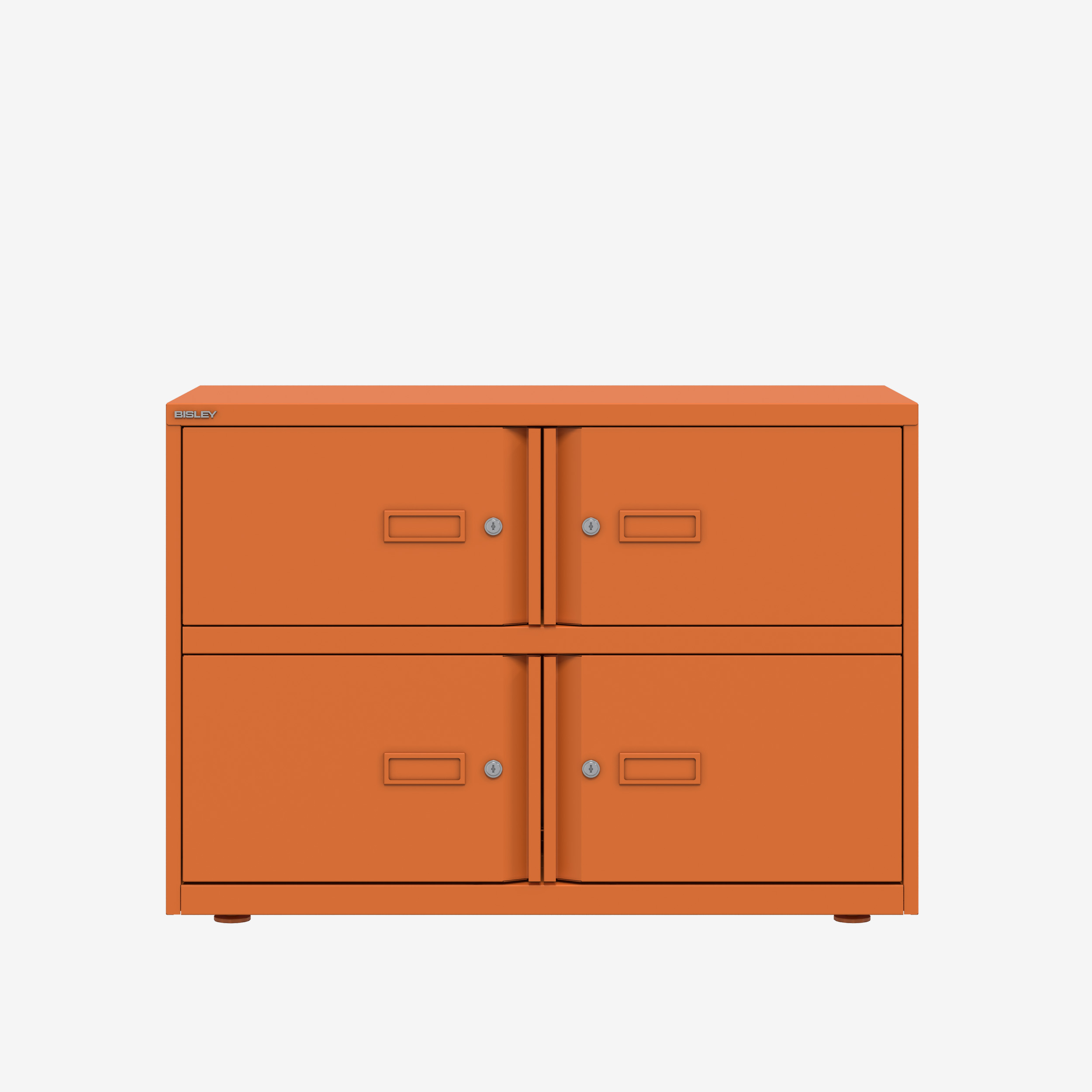 4 Door Locker Cabinet in Orange | Steel Lockable Cabinet | Bisley Lodge