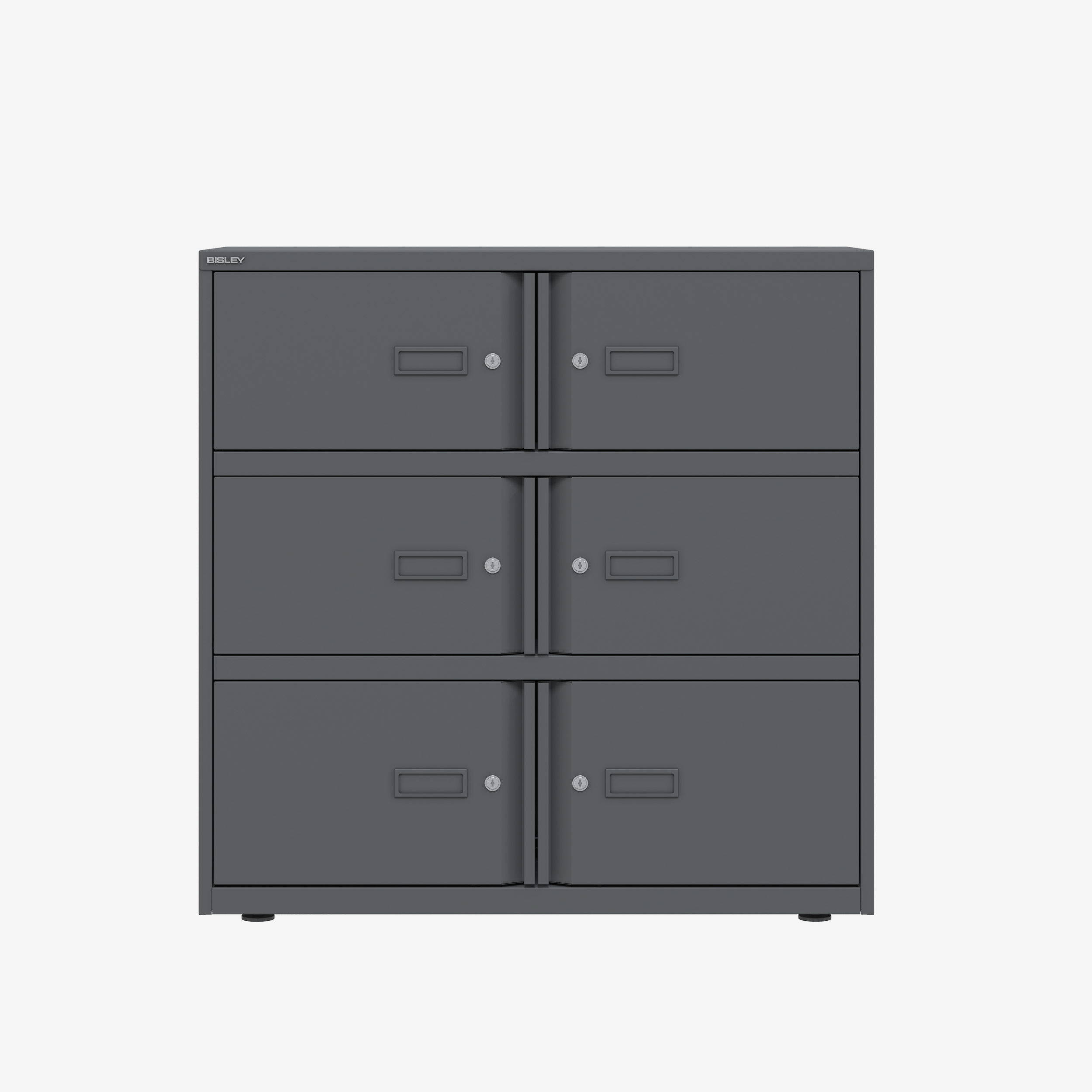 6 Door Locker Cabinet in Chalk | Locking Metal Cabinet | Bisley Lodge