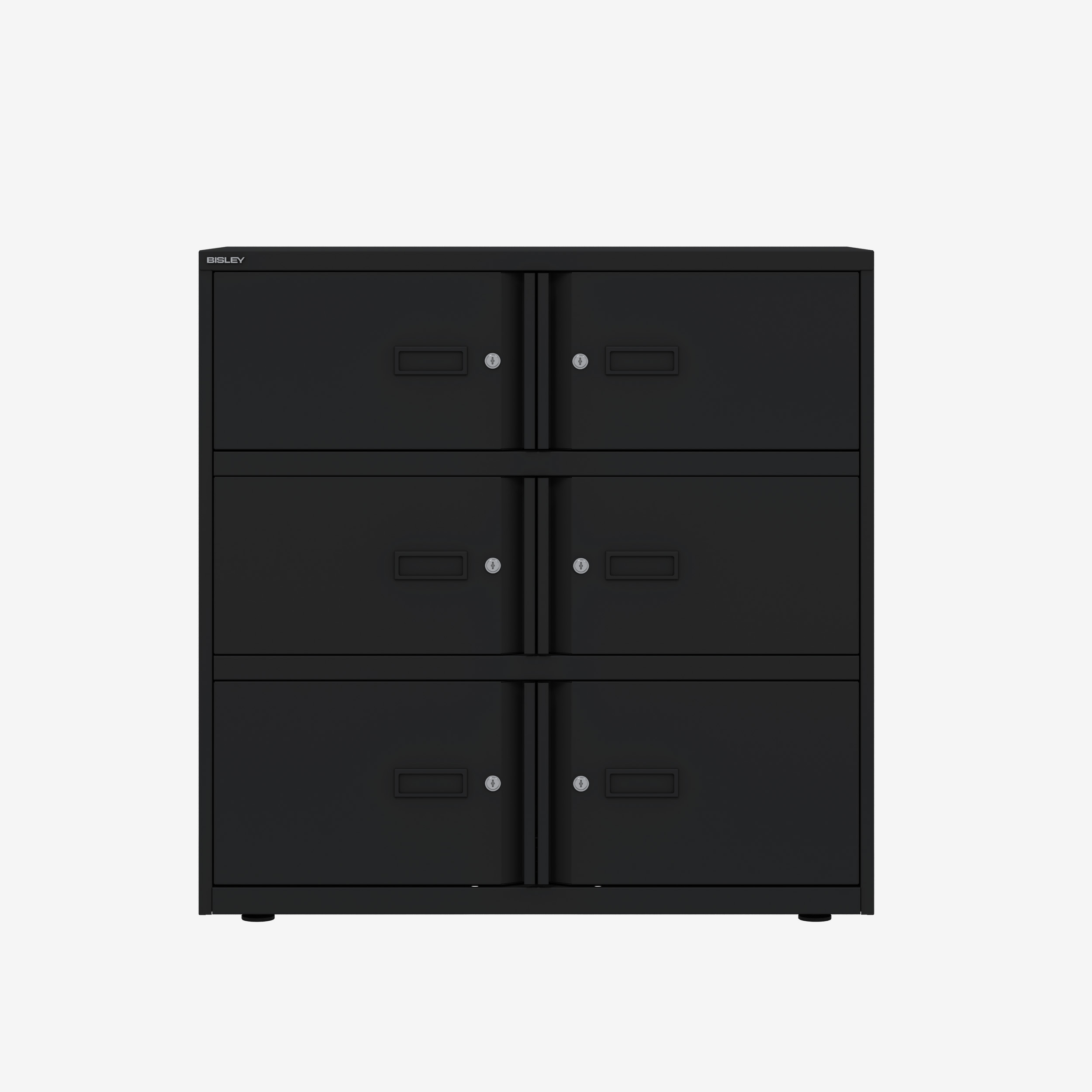6 Door Locker Cabinet in Black | Locking Metal Cabinet | Bisley Lodge