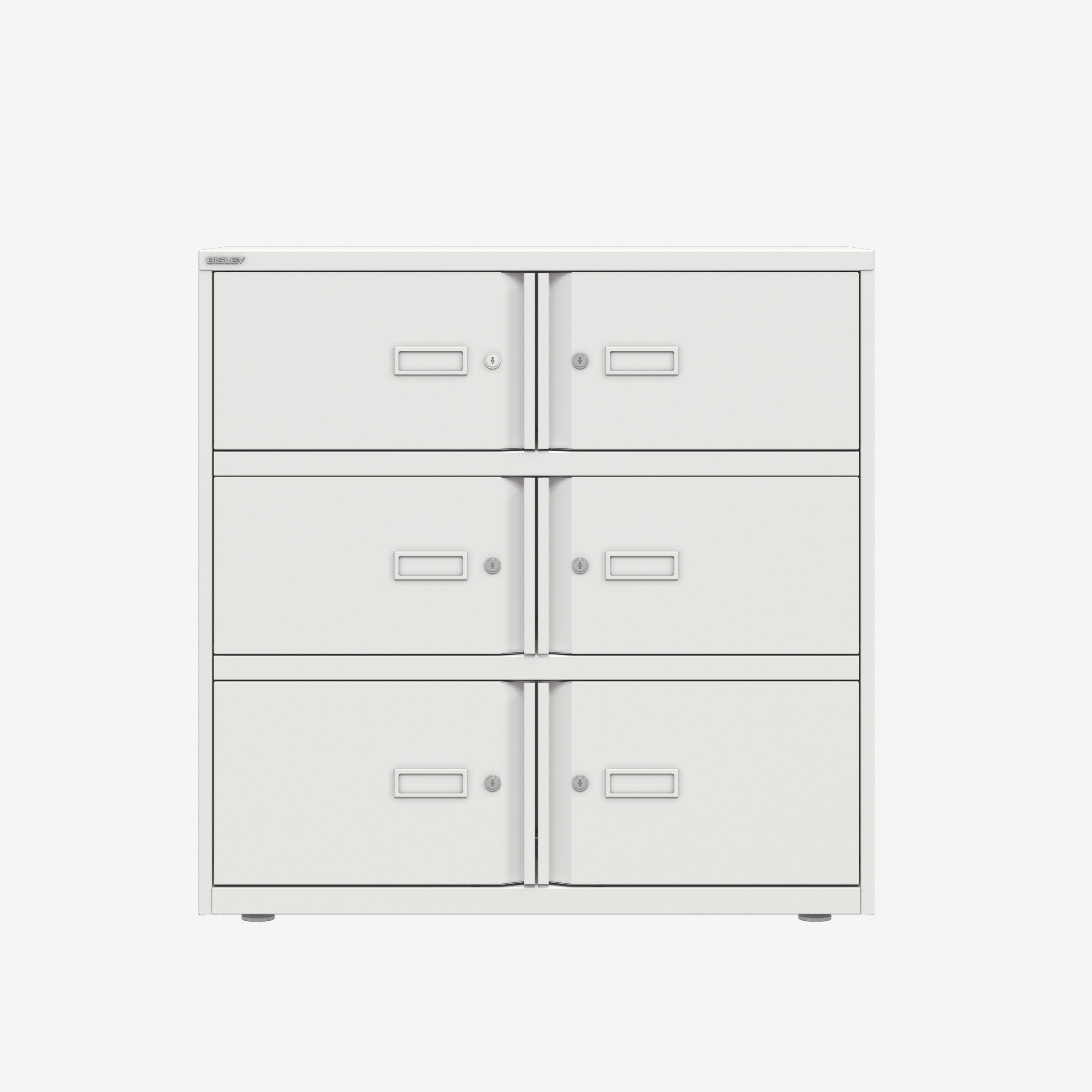 6 Door Locker Cabinet in Traffic White | Locking Metal Cabinet | Bisley Lodge
