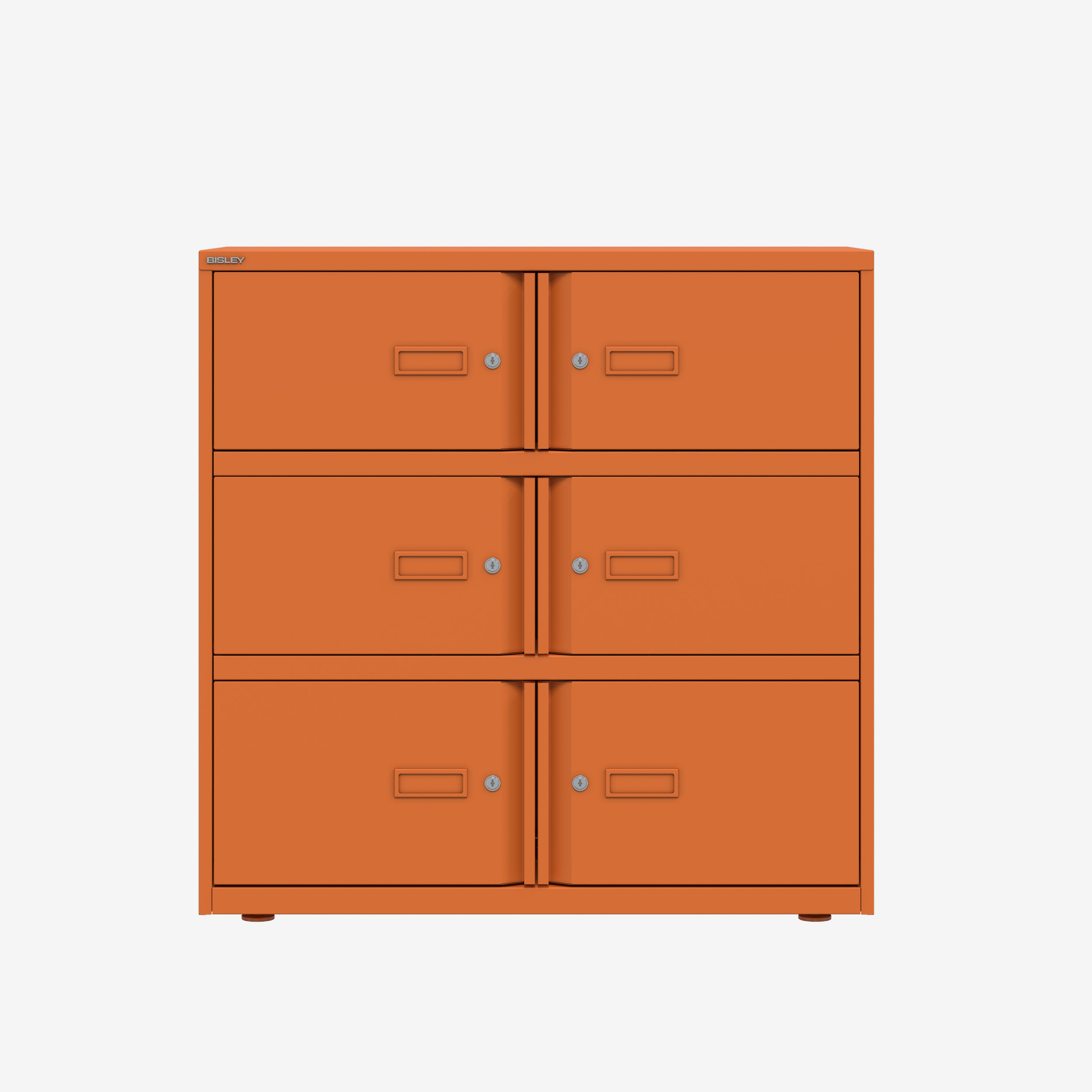 6 Door Locker Cabinet in Orange | Locking Metal Cabinet | Bisley Lodge