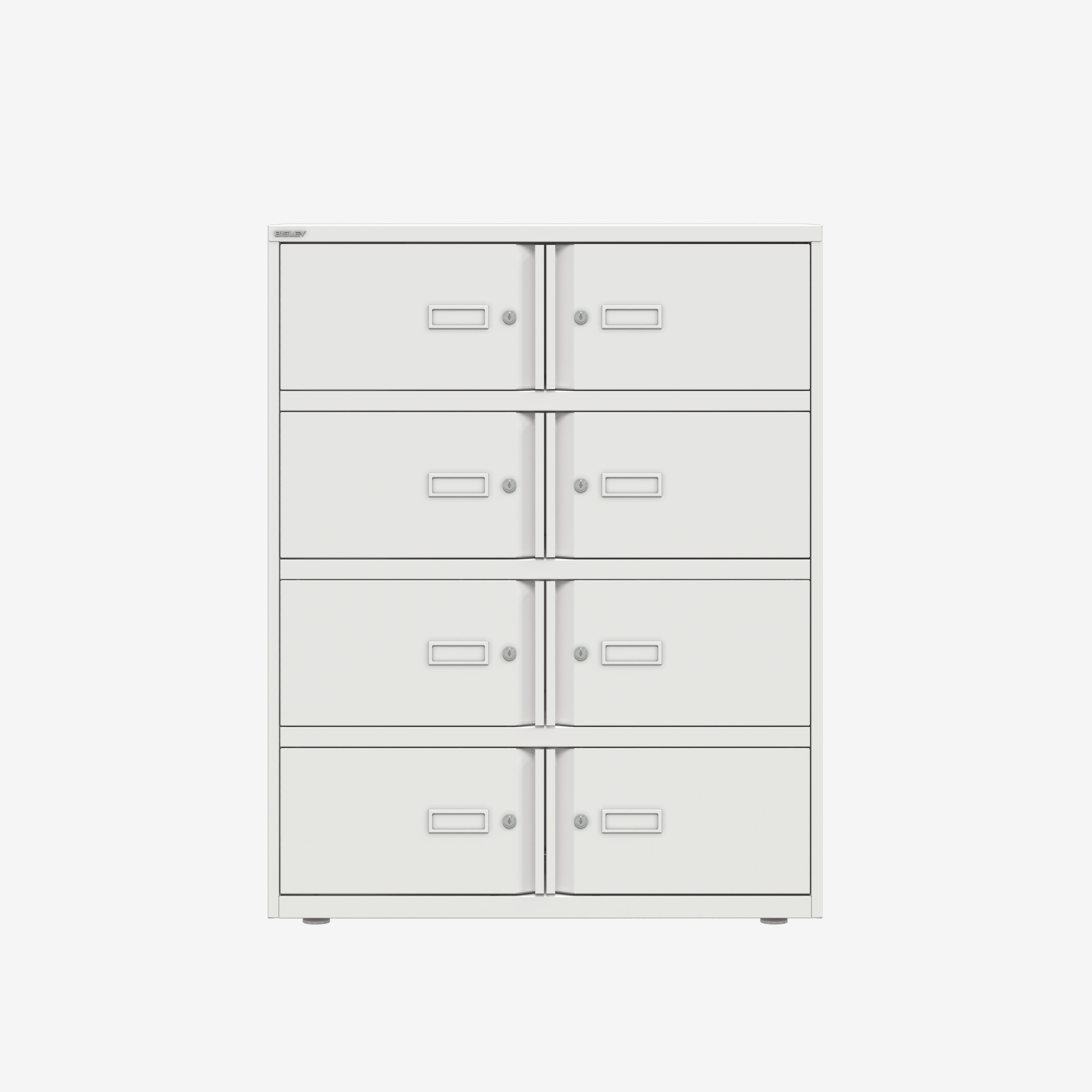 8 Door Large Metal Office Cabinet in Traffic White | Bisley Lodge