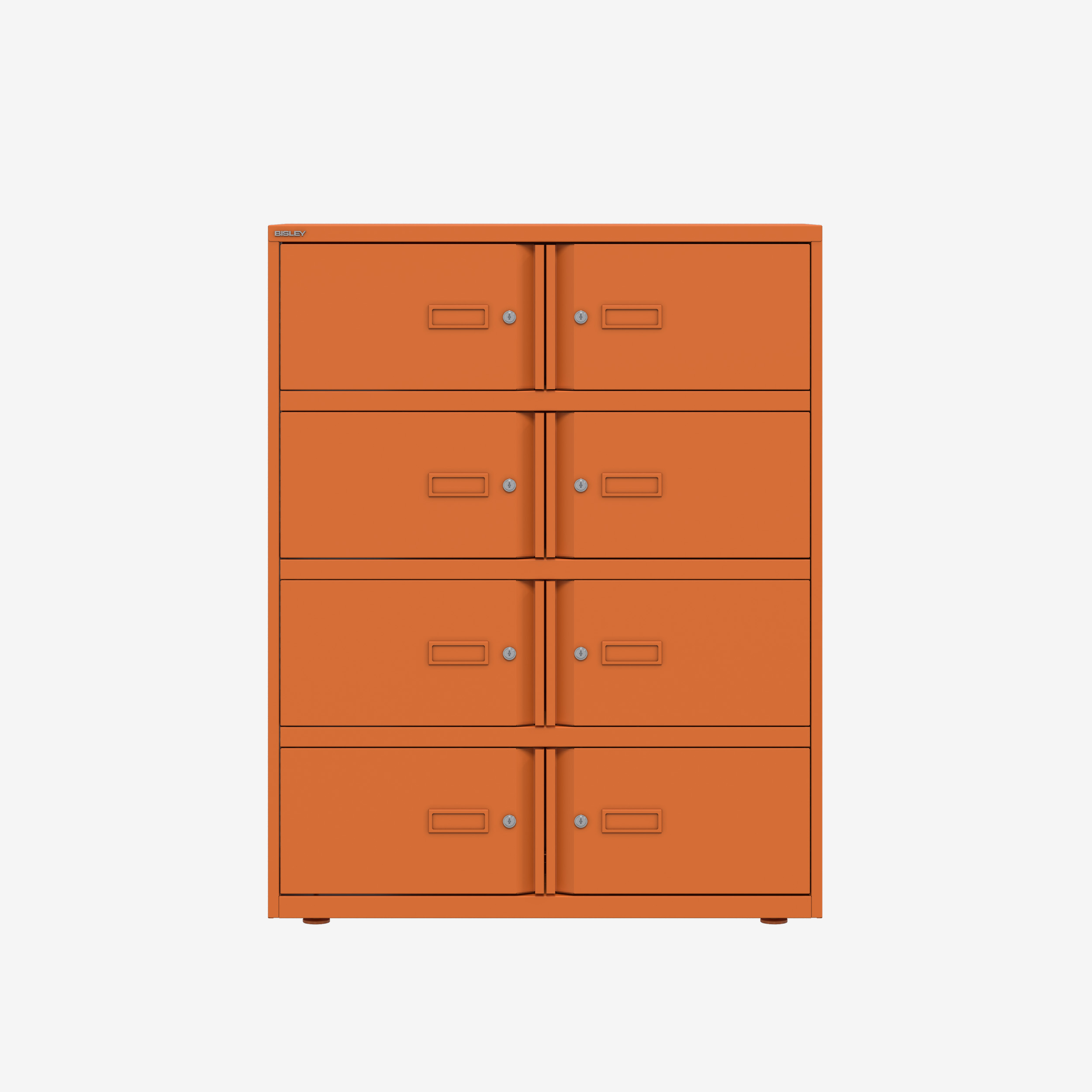 8 Door Large Metal Office Cabinet in Orange | Bisley Lodge