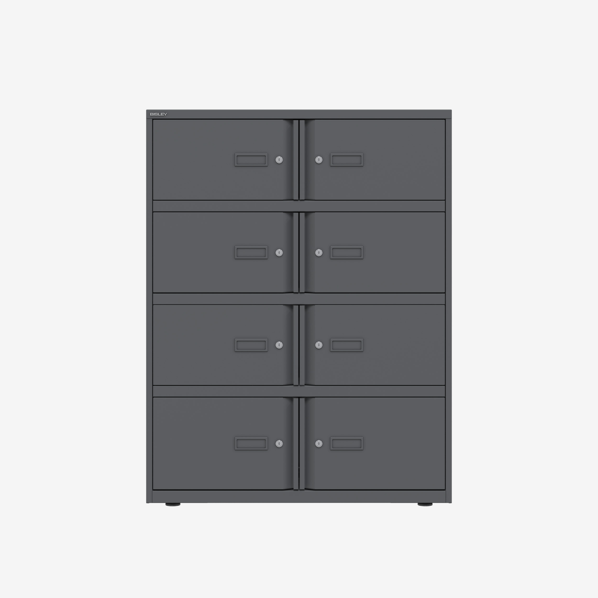 8 Door Lockable Large Metal Cabinet in Anthracite Grey | Bisley lodge