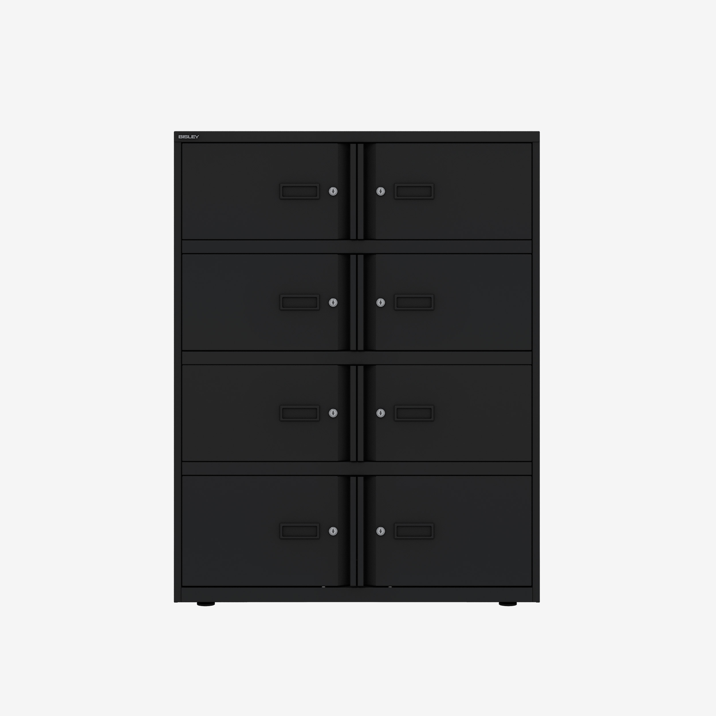 8 Door Lockable Large Metal Cabinet in Black | Bisley lodge