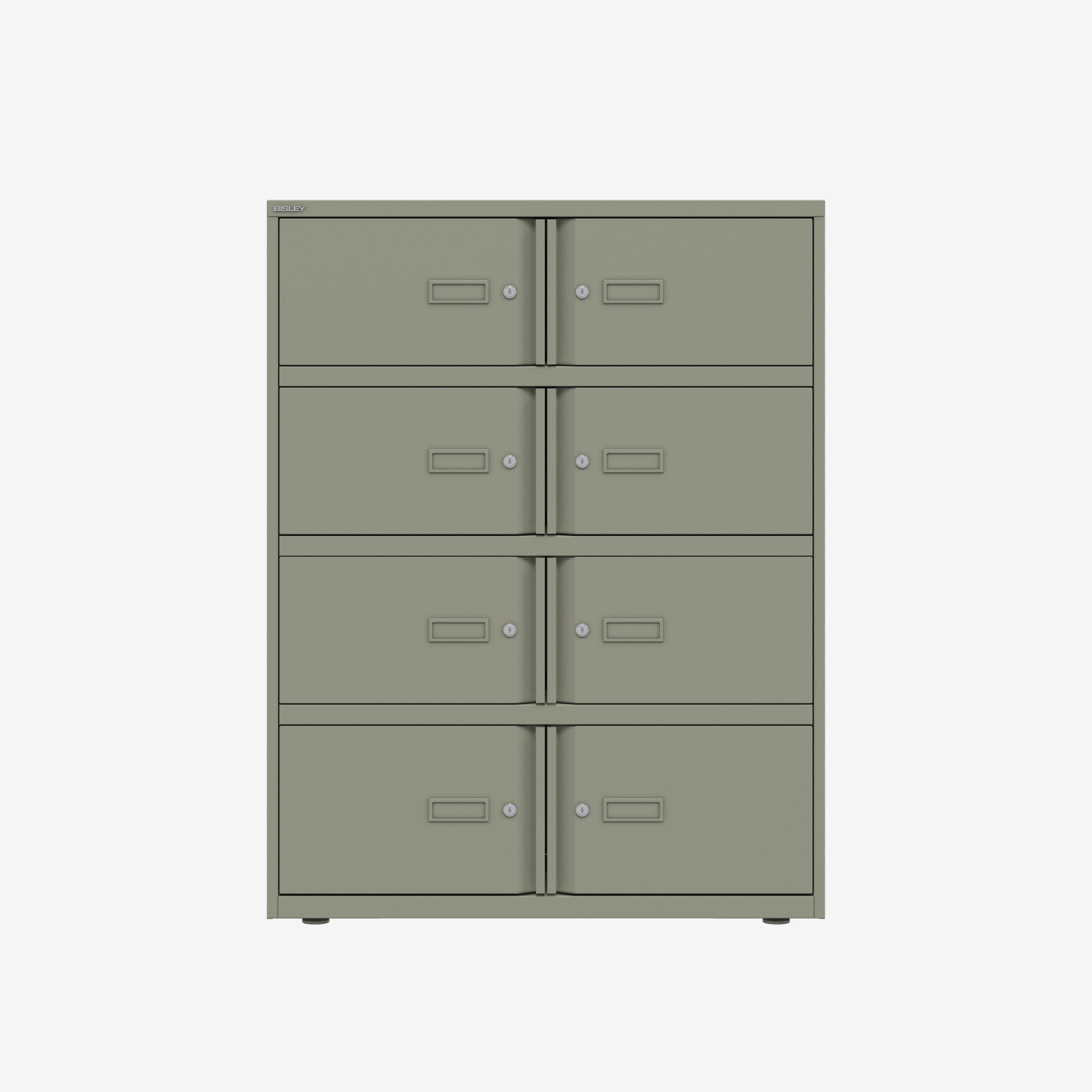 8 Door Lockable Large Metal Cabinet in Goose Grey | Bisley lodge