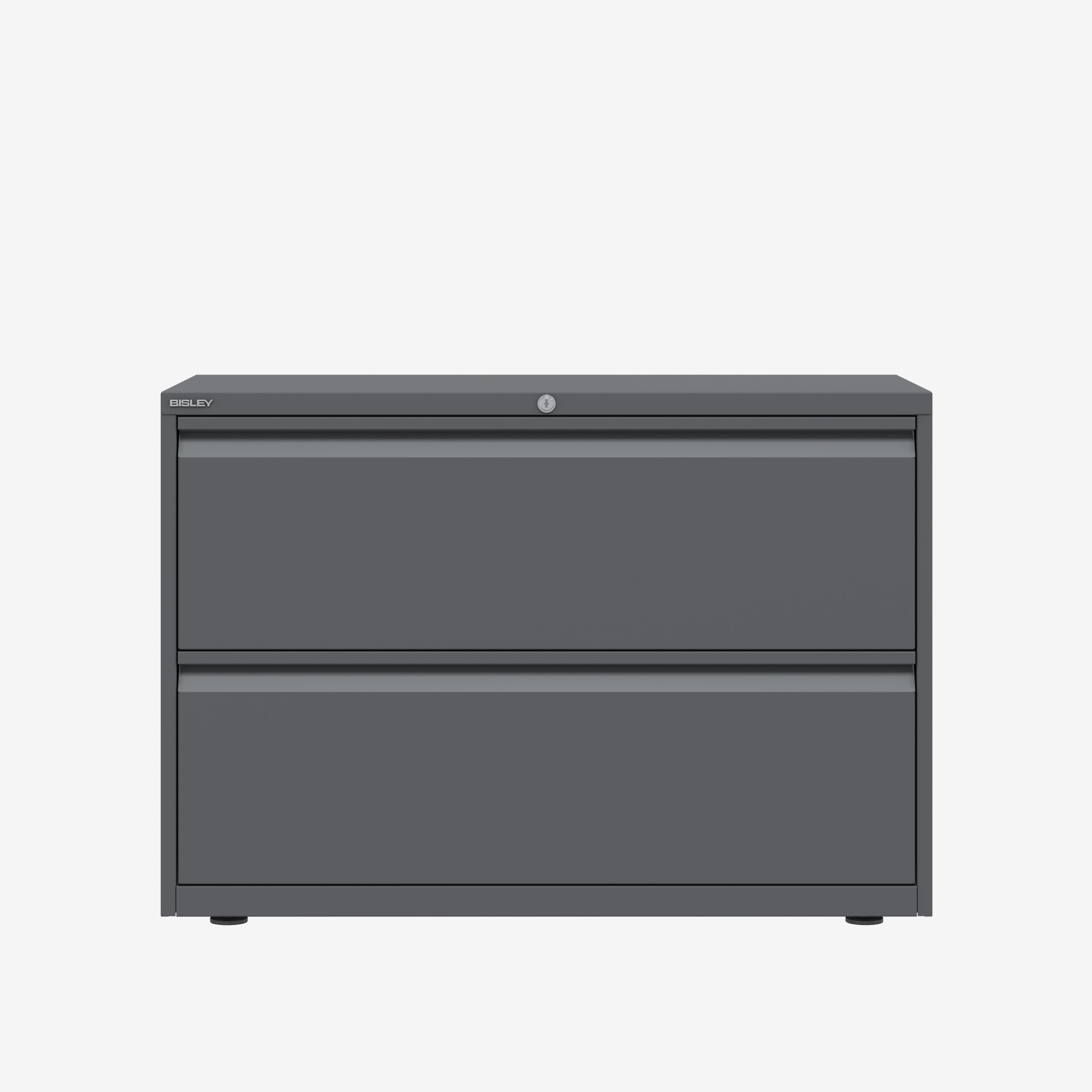 1000MM Bisley 2 Drawer Side Filing Cabinet in Anthracite Grey | Bisley Direct