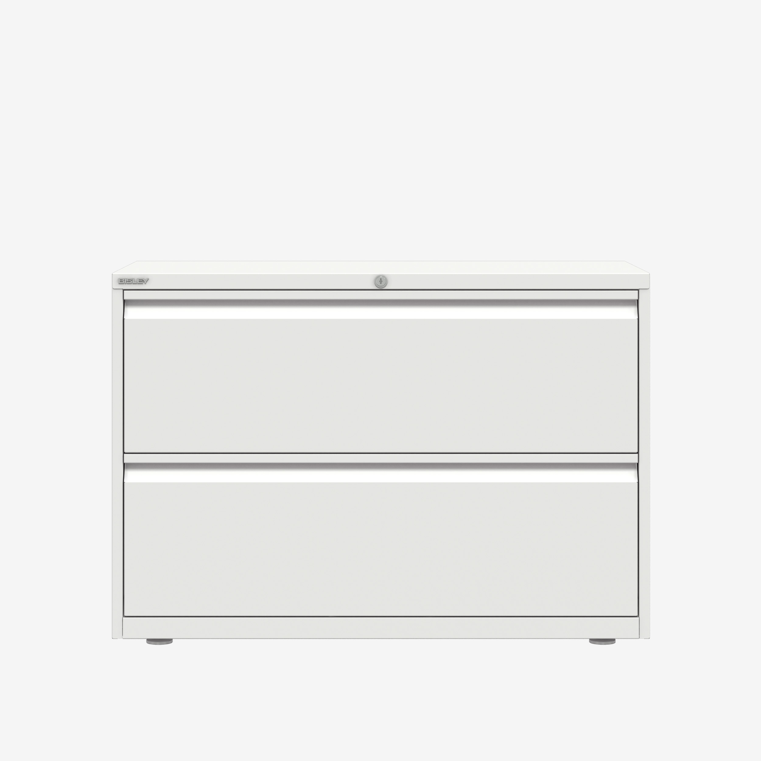 1000MM Bisley 2 Drawer Side Filing Cabinet in Traffic White | Bisley Direct