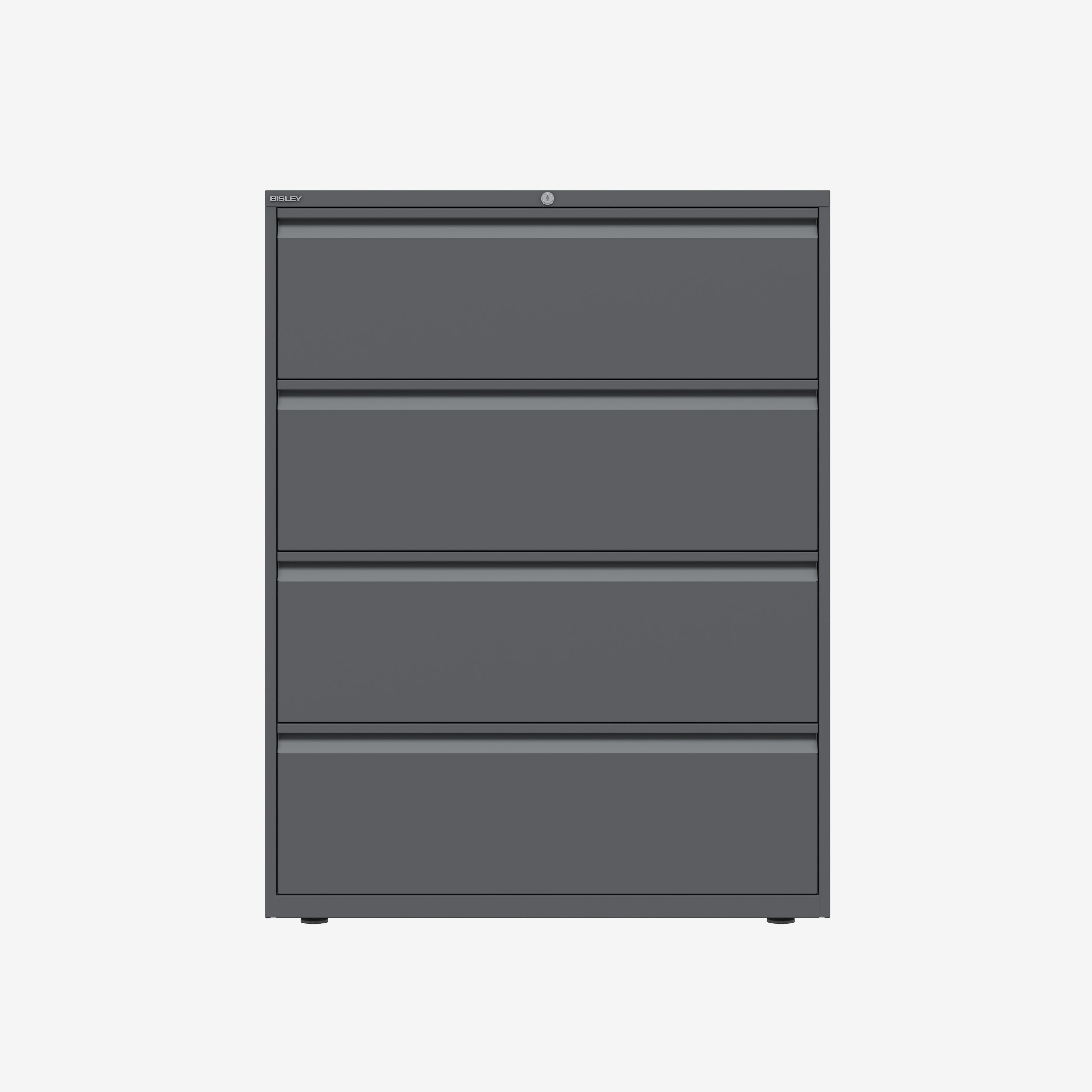 Wholesale Wide 4 Drawer Filing Cabinet in Anthracite Grey | Bisley Direct