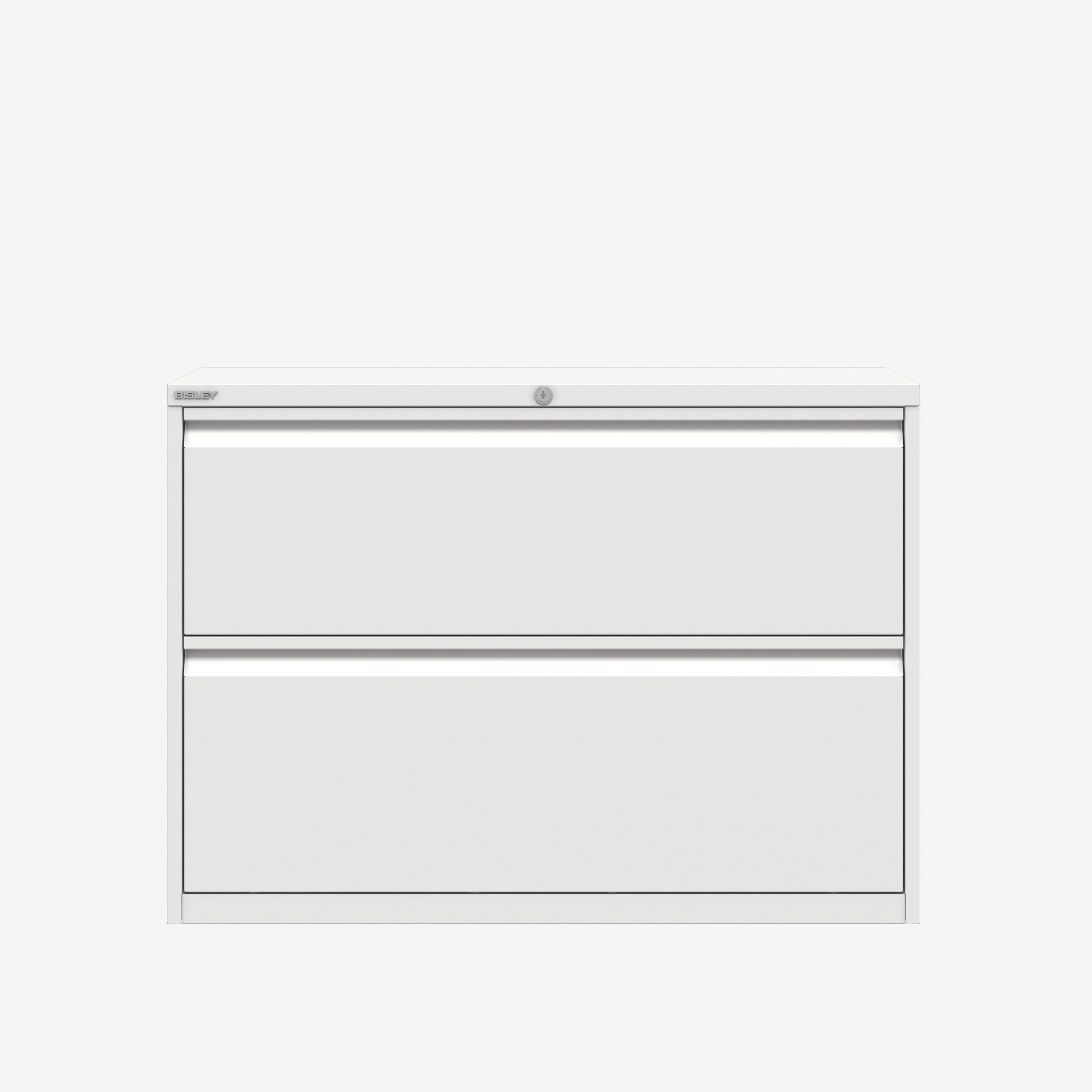 1000MM Wide Filing Cabinet with 2 Drawers in Traffic White | Bisley Direct