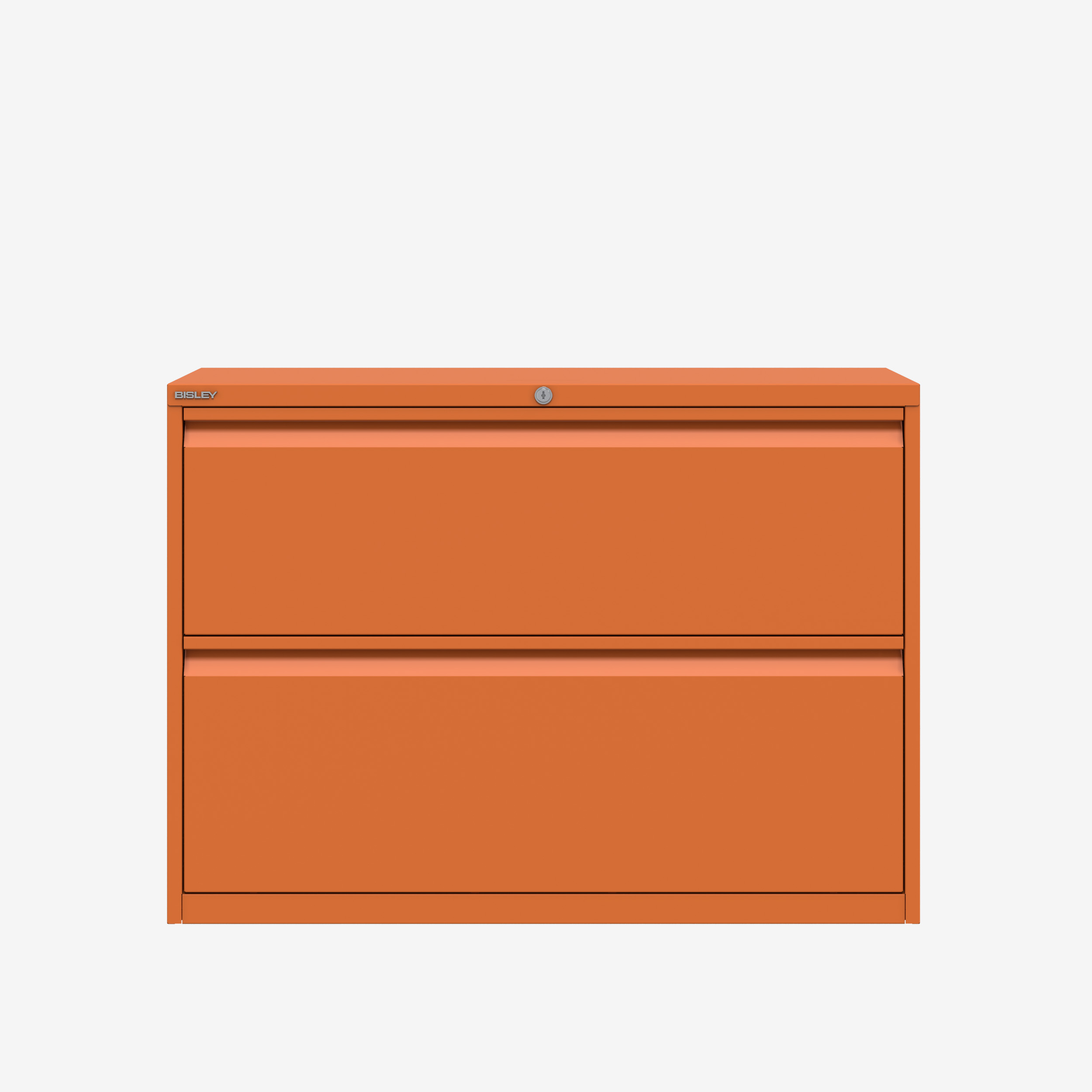 1000MM Wide Filing Cabinet with 2 Drawers in Orange | Bisley Direct