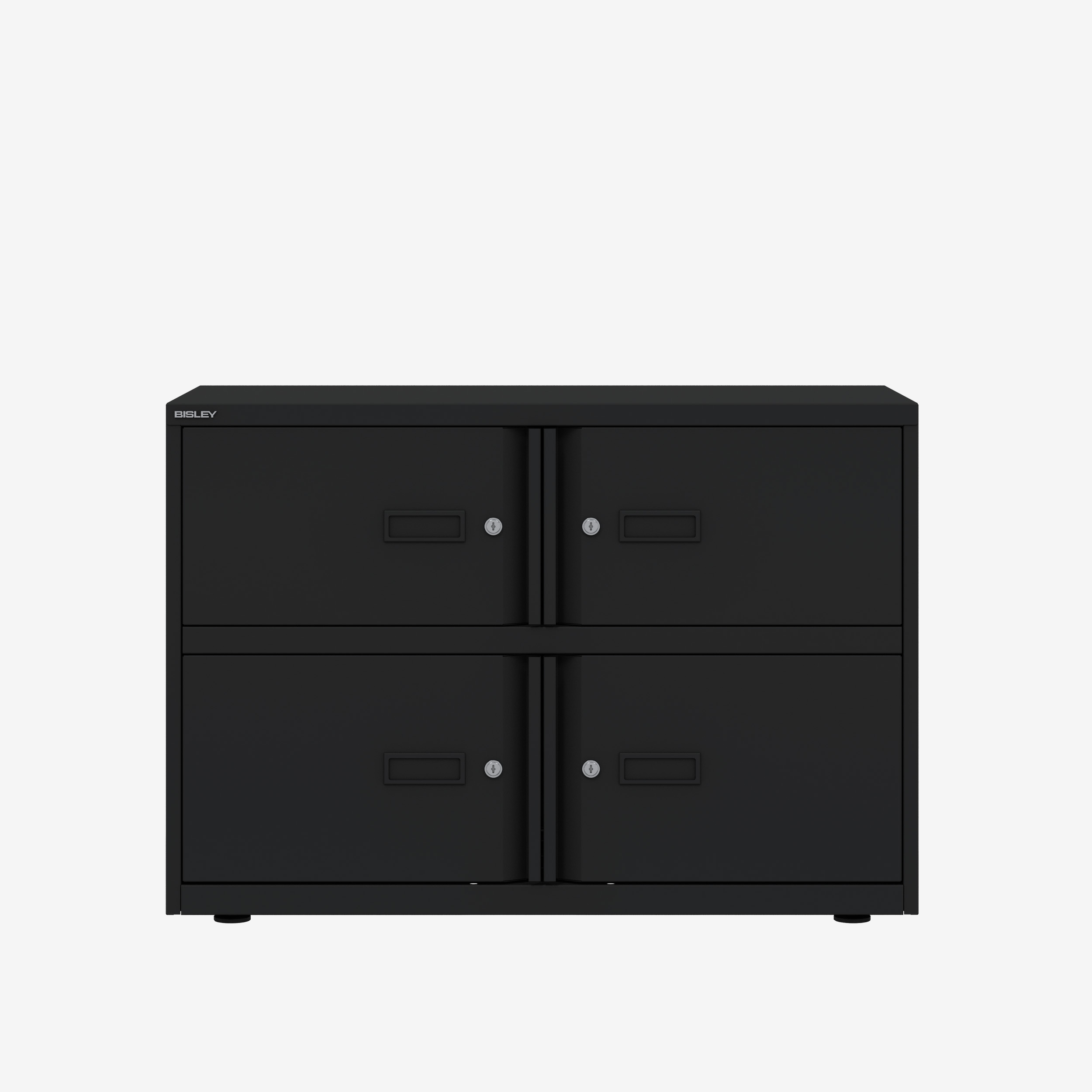 4 Door Locker Cabinet in Black | Steel Lockable Cabinet | Bisley Lodge