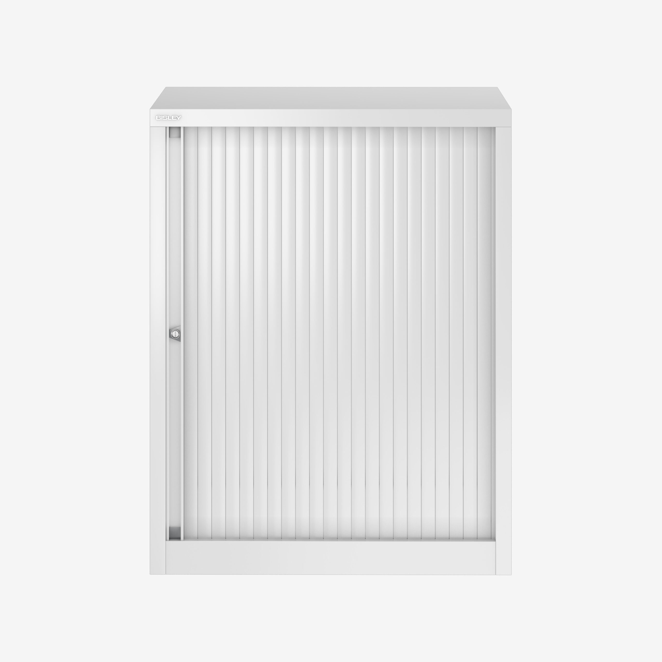800mm Wide Compact Tambour Unit in Traffic White | Bisley Direct
