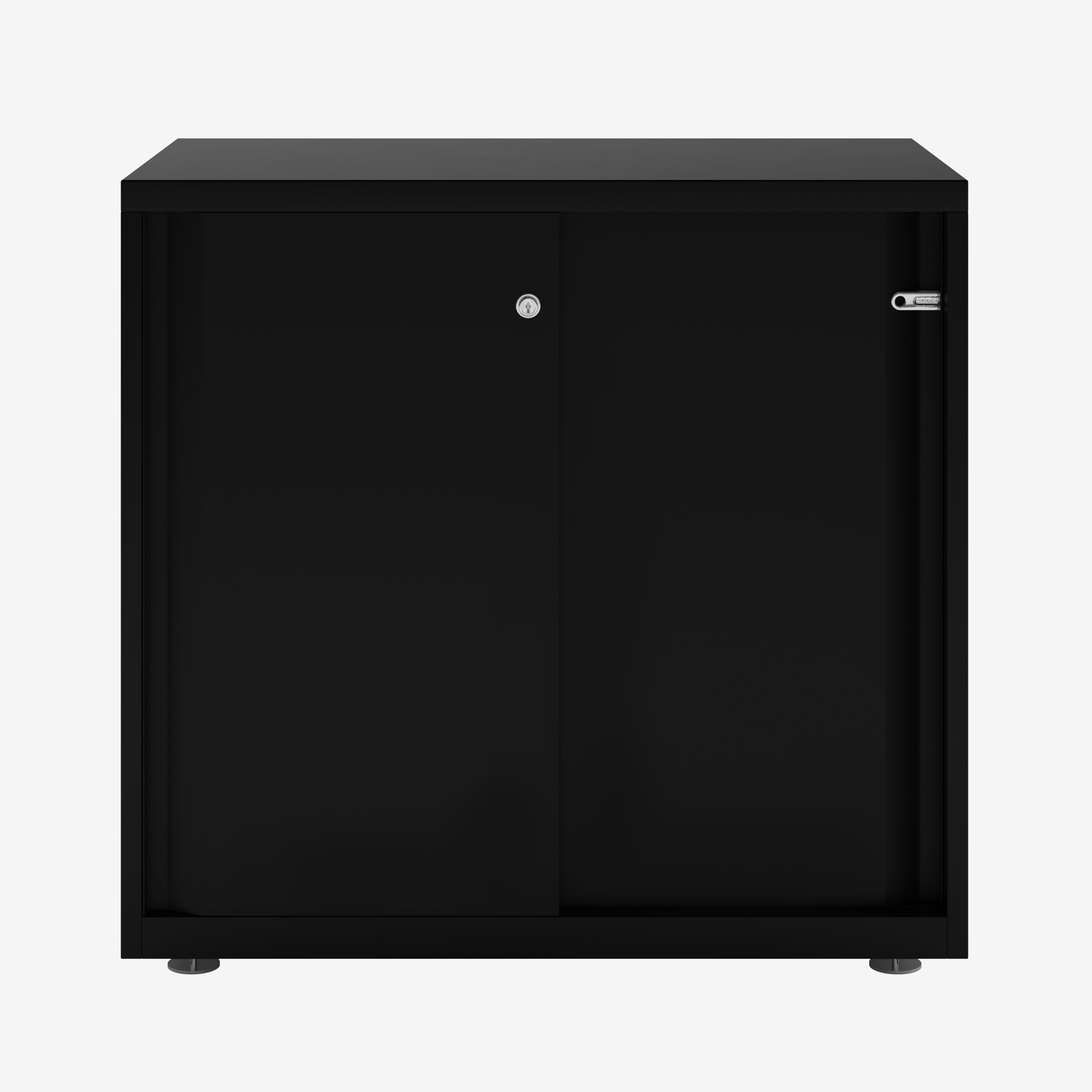 Glide Metal Storage Cabinet with Doors in Black | Bisley Direct