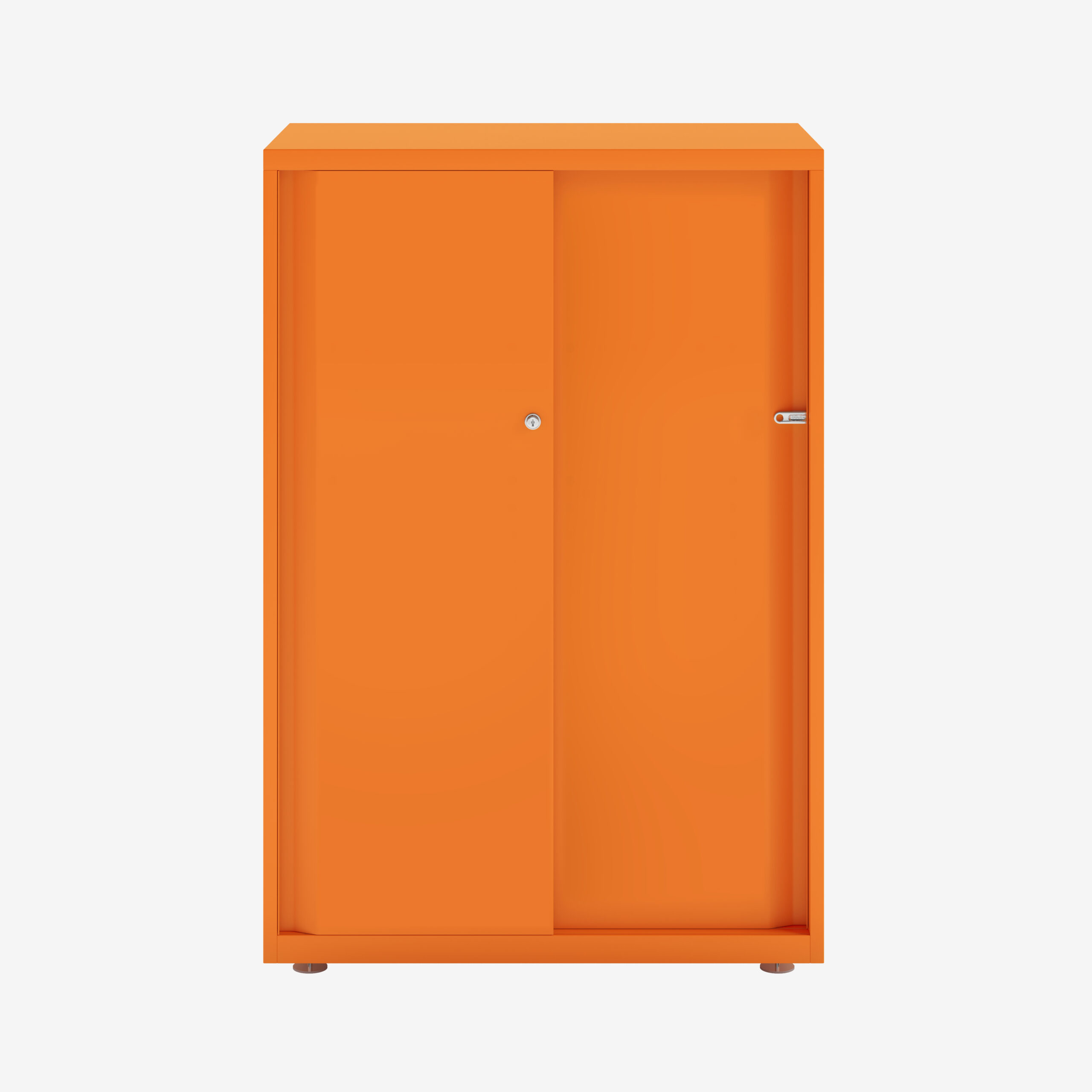 Glide Sliding Door Metal Cabinet in Orange | Bisley Direct