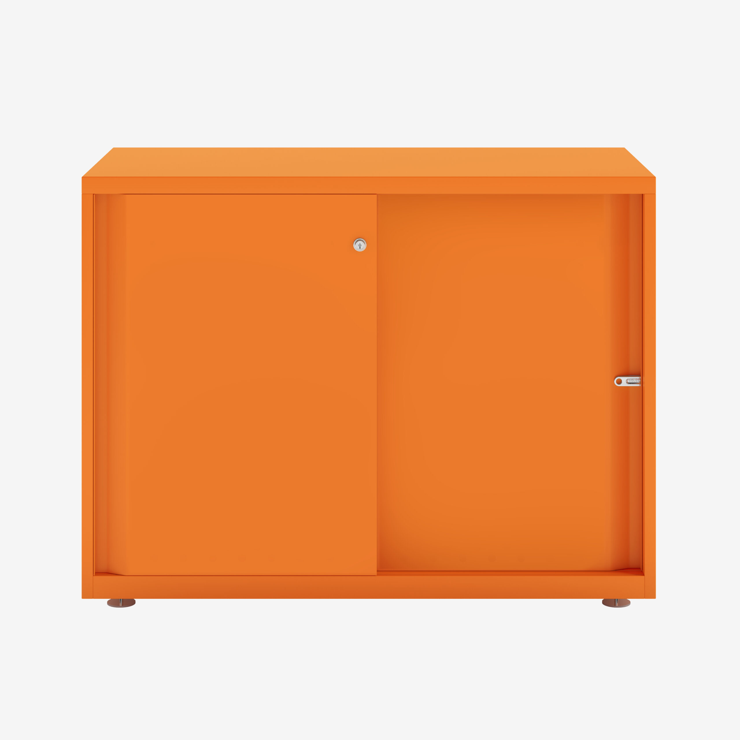 Glide Metal Cabinet with Sliding Doors in Orange | Bisley Direct