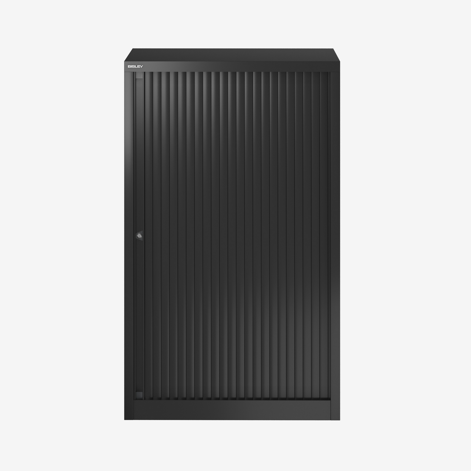 Single Door Slide Opening Tambour in Black | Bisley Direct
