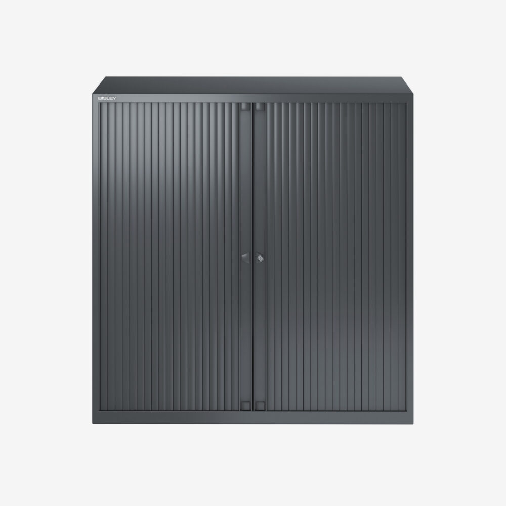 Bisley Steel Tambour Unit with Shelf in Anthracite Grey | Bisley Direct