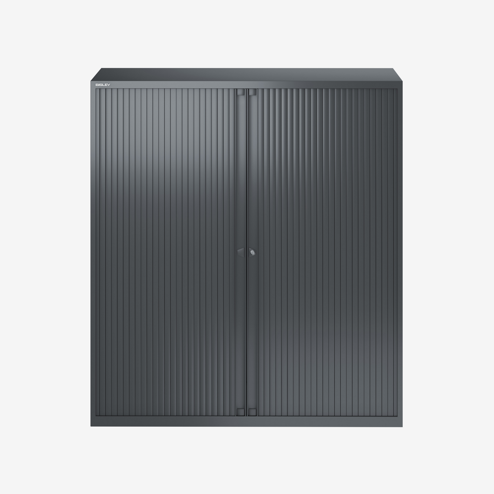 2 Door Euro Tambour Unit with Shelves in Anthracite Grey | Bisley Direct