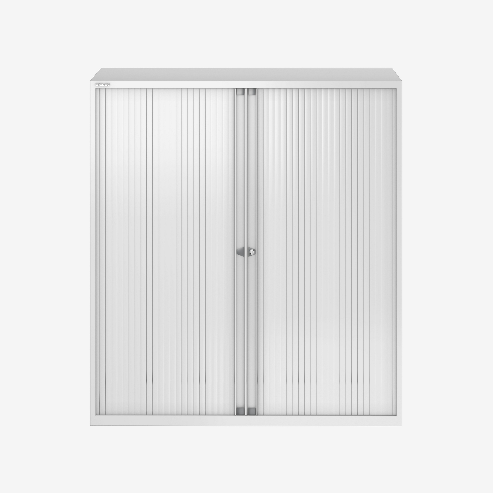 2 Door Euro Tambour Unit with Shelves in Traffic White | Bisley Direct