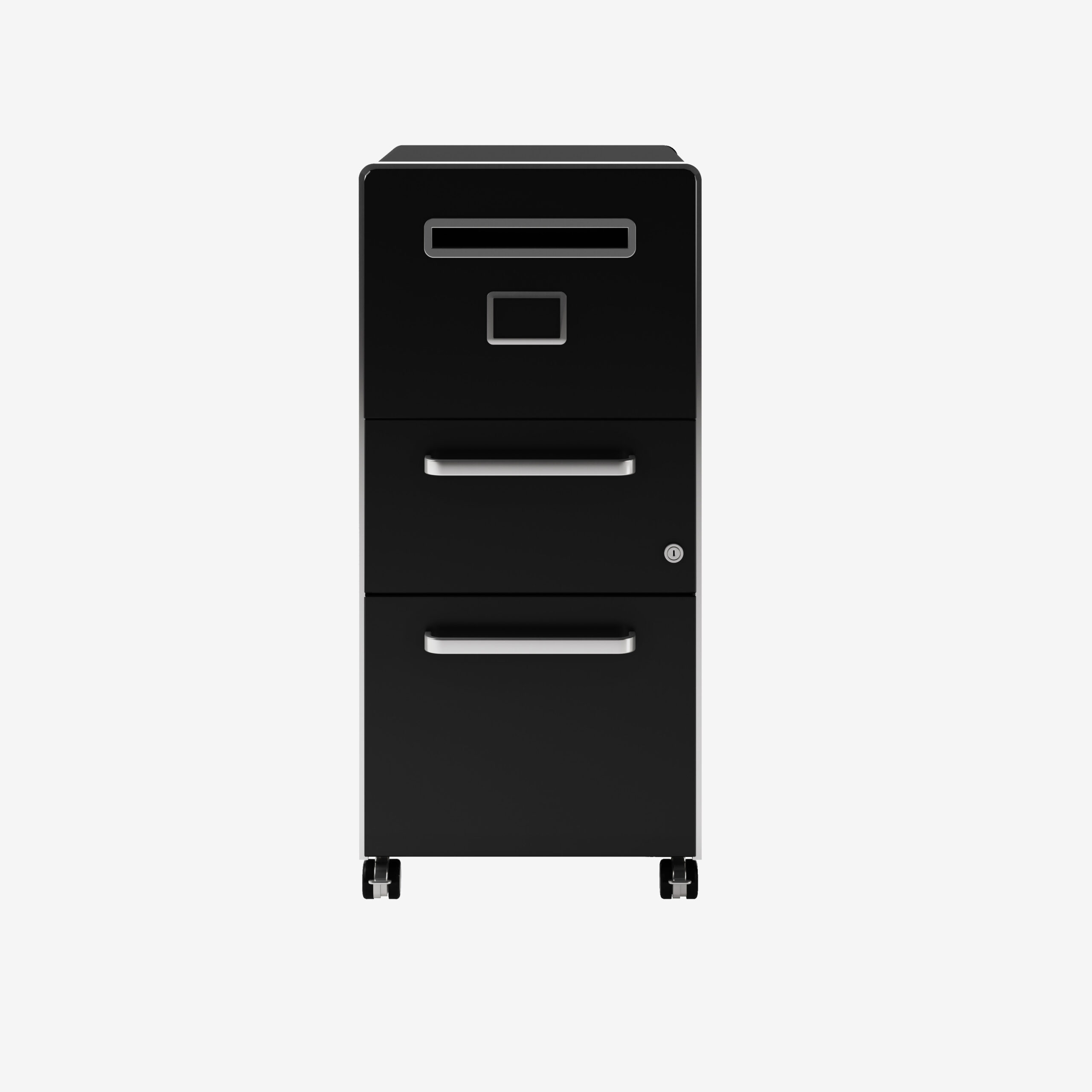 Bite Two Drawer Metal Pedestal in Black | Bisley Direct