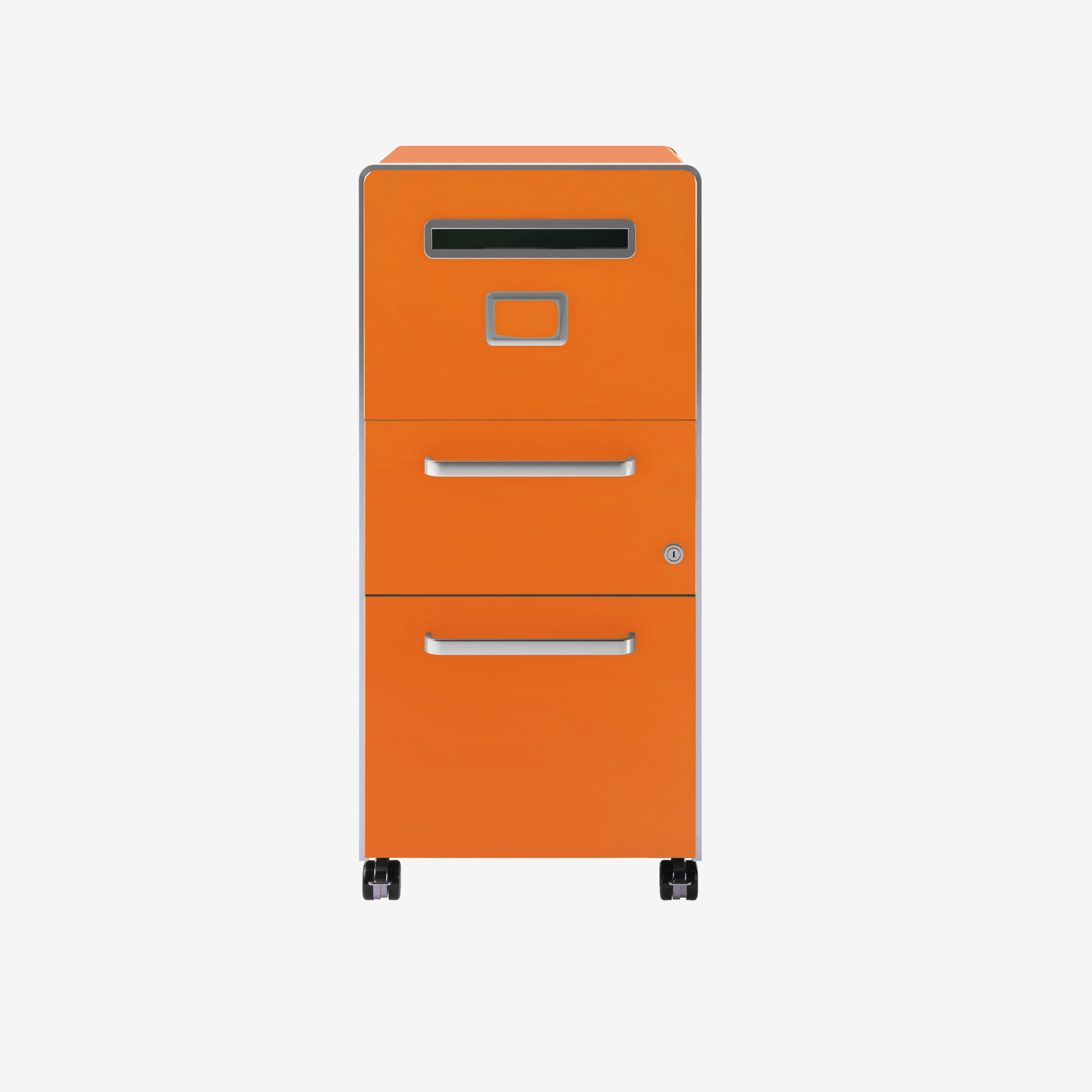 Bite Two Drawer Metal Pedestal in Orange | Bisley Direct