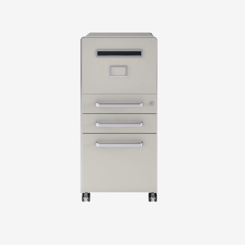 Bite Three Drawer Office Pedestal in Goose Grey | Bisley Direct