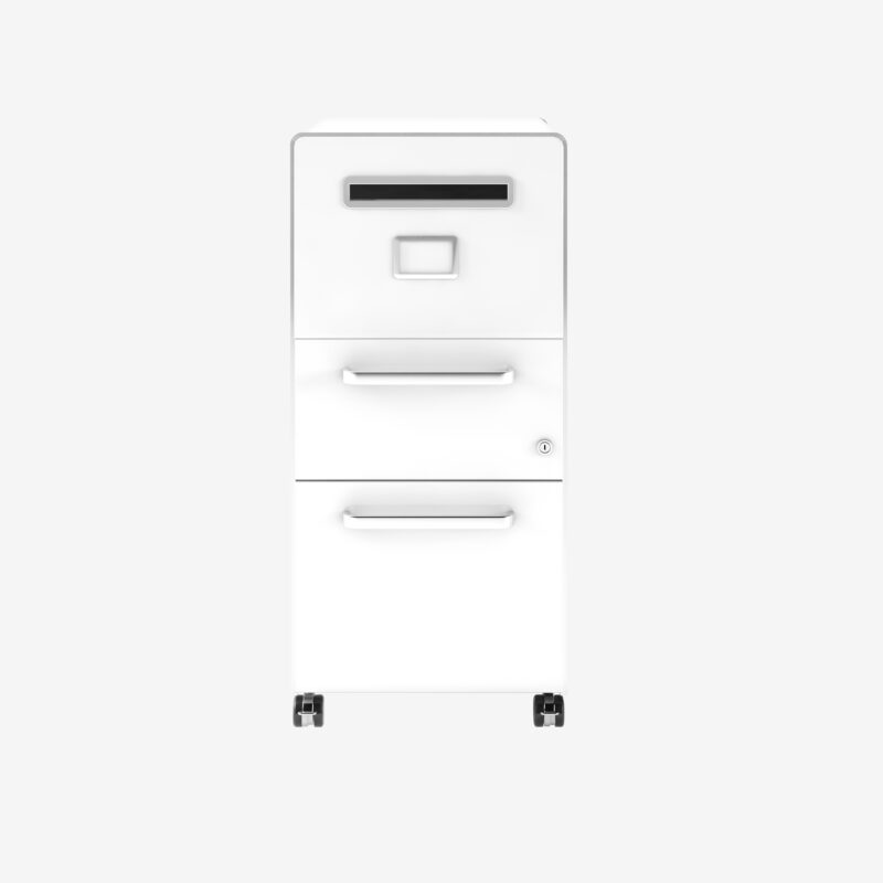 Bite Two Drawer Metal Pedestal in Traffic White | Bisley Direct